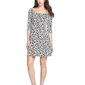 Betsey Johnson Polka Dot Fit and Flare Dress Black White 10 Retro